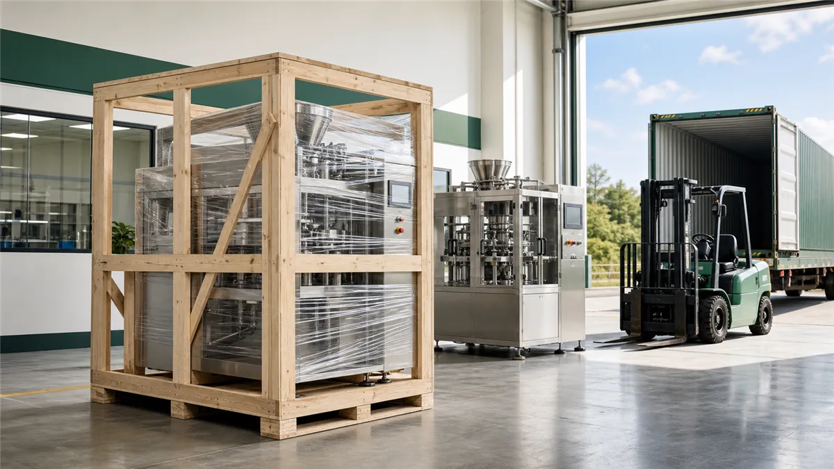 Packaging machinery prepared for export delivery